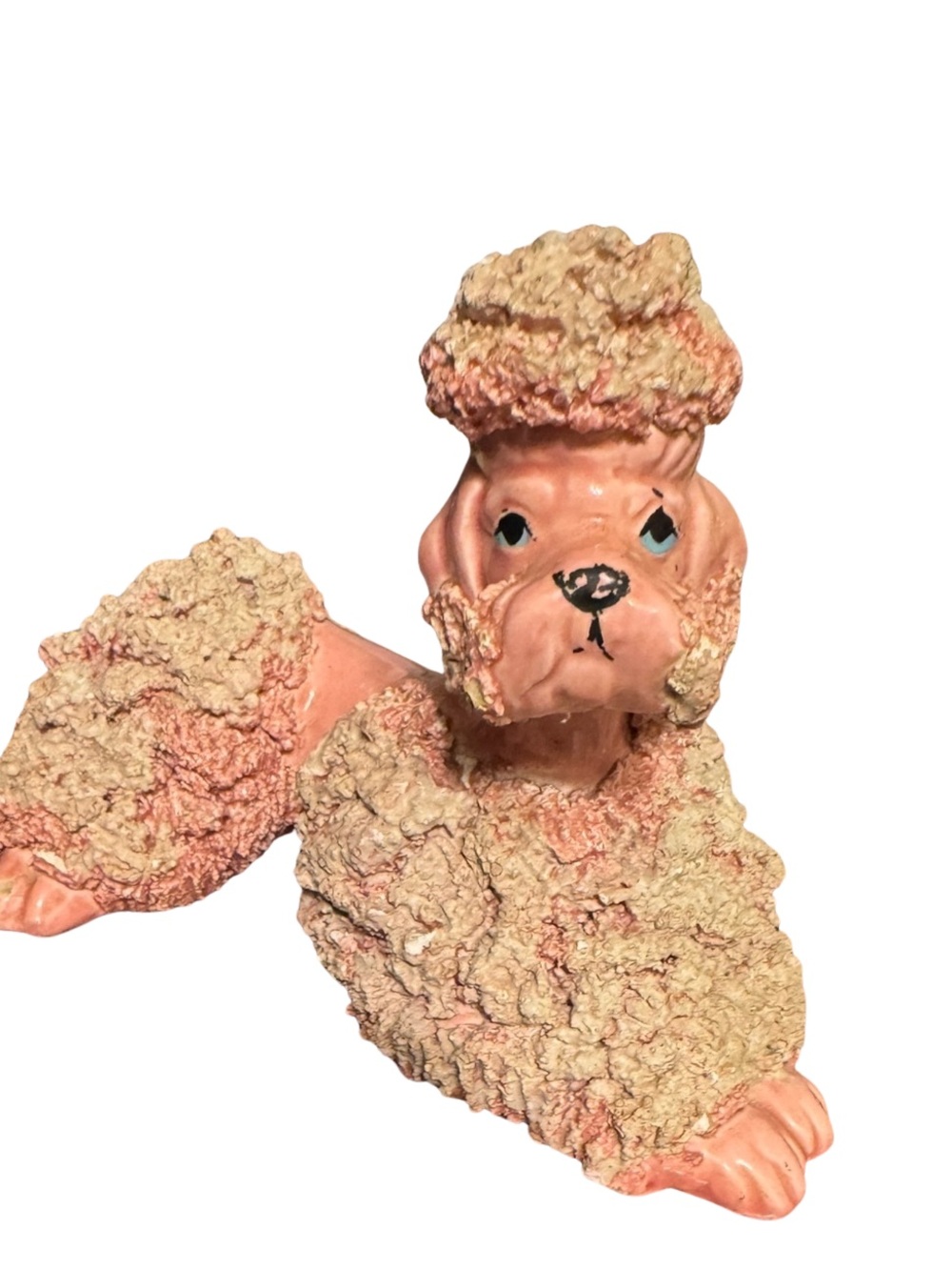 Vintage Pink Spaghetti Poodle Figurine | Mid-Century Ceramic Dog Decor